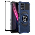thumbnail image 1 of Compatible for T-Mobile REVVL 6 Pro 5G Case with Tempered Glass Screen Protector [Military Grade] Ring Car Magnetic Mount Kickstand Shockproof Phone Cover - Blue, 1 of 7
