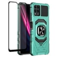 thumbnail image 1 of Compatible for T-Mobile REVVL 6 Pro 5G Case with Tempered Glass Screen Protector [Military Grade] Ring Car Magnetic Mount Kickstand Shockproof Phone Cover - Teal, 1 of 7