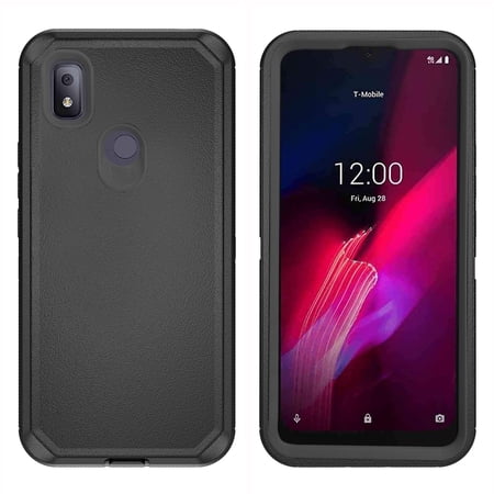 Compatible with T-Mobile Revvl 4 Phone Case Hybrid Rugged Shockproof Hard Protective Drop Proof Full Body Heavy Duty Mobile Cell Cover for Tmobile Revvl4 T Mobile Revel Revell Four Women Men Black