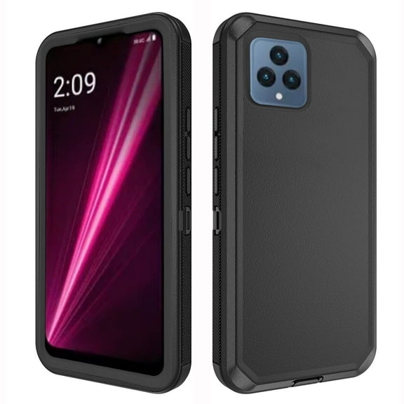 Compatible with T-Mobile Revvl 6/6X 5G Phone Case Hybrid Rugged Shockproof Hard Protective Drop Proof Full Body Heavy Duty Mobile Cell Cover for Tmobile Revvl6 X Revvl6X Revvl6X5G Women Men Black