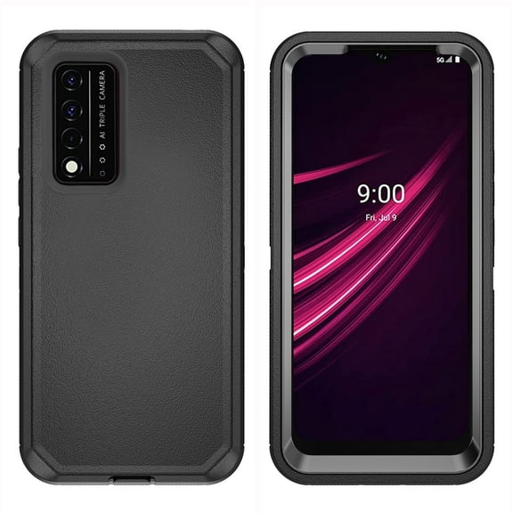 Compatible with T-Mobile Revvl V+ 5G Phone Case Hybrid Rugged Shockproof Hard Protective Drop Proof Full Body Heavy Duty Mobile Cell Cover for Tmobile RevvlV+ +5G V+5G V + Plus 2021 Women Men Black