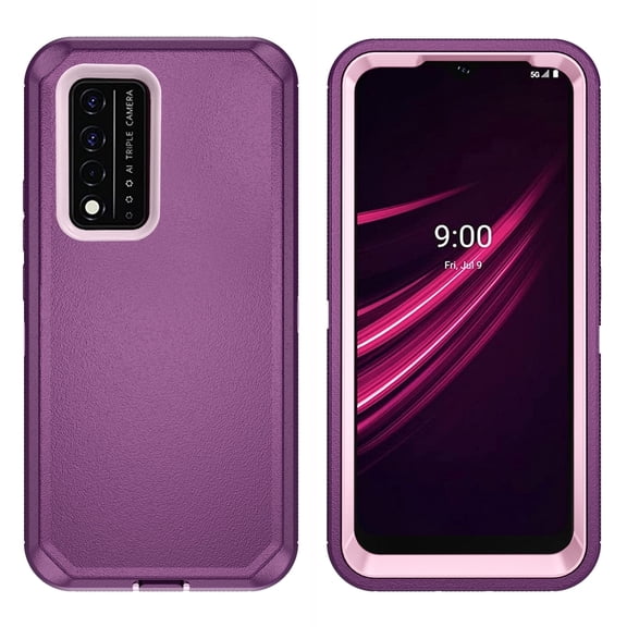 Compatible with T-Mobile Revvl V+ 5G Phone Case Hybrid Rugged Shockproof Hard Protective Drop Proof Full Body Heavy Duty Mobile Cell Cover for Tmobile RevvlV+ +5G V+5G V + Plus 2021 Women Men Purple