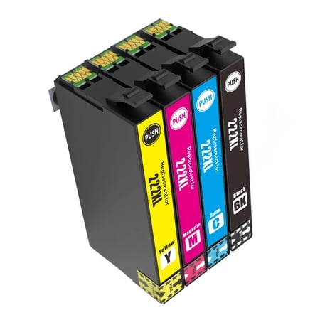 Compatible T222 XL 222XL Ink Cartridge Replacement for Expression Home XP-5200 Workforce WF-2960 Printer - 4 Pack