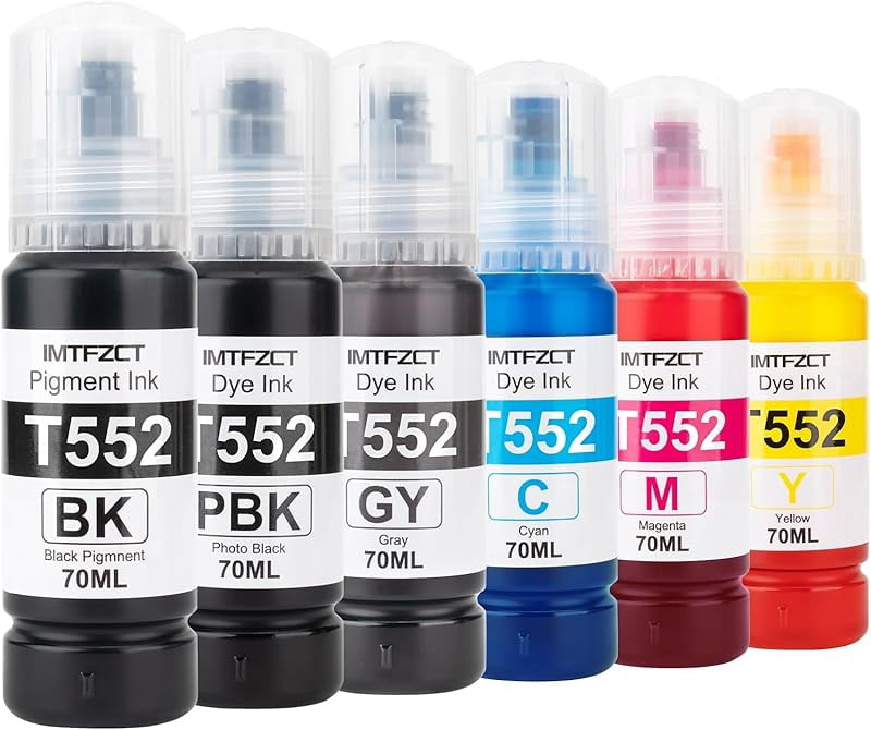 N552 Ink Compatible T552 Ink Refill Bottles for Photo ET 8550 ET8550 Photo ET ...