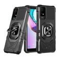 thumbnail image 1 of Compatible for TCL ION X Case/TCL ION V Case with Tempered Glass Screen Protector [Military Grade] Ring Car Mount Kickstand Shockproof Hard Phone Case - Black, 1 of 7