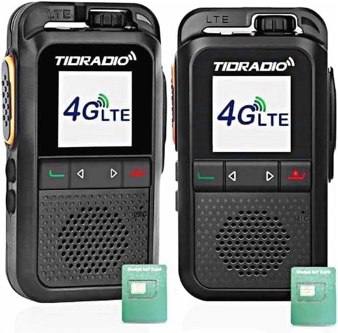 TIDRADIO TD-G100 Walkie Talkies TD-M15 Global Unlimited Range Two Way Radio 4G POC Radio with 1 Year Sim Card, Long Range Radpid Walkie Talkie 5000 Miles for Home, Business, 2 Pack