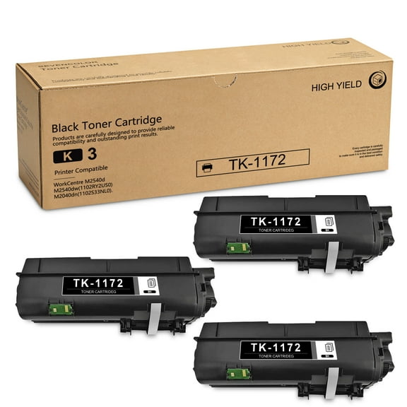 Compatible TK1172 (1T02S50US0) Toner Cartridge Replacement for Kyocera ECOSYS M2040dn (1102S33NL0) M2540d M2540dw (1102RY2US0) Toner Printer3-Pack, Black
