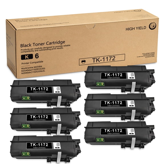 Compatible TK1172 (1T02S50US0) Toner Cartridge Replacement for Kyocera ECOSYS M2040dn (1102S33NL0) M2540d M2540dw (1102RY2US0) Toner Printer6-Pack, Black