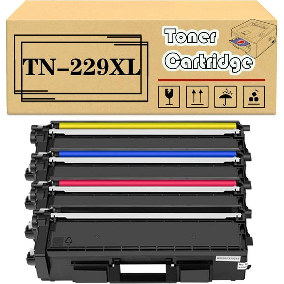 Compatible TN-229XL TN229XL 4PK High-Capacity Toner Cartridge Set, Work for Brother HL-L3220CW L3280CDW L3295CDW L3300CDW L8245CDW MFC-L3720CW L3765CDW L3780CDW Printers