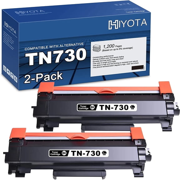 Compatible TN 730 TN-730 Toner Compatible for Brother TN730 Toner Cartridge for DCP-L2550DW MFC-L2710DW MFC-L2760DW HL-L2350DW HL-L2390DW HL-L2395DW HL-L2370DW Printer (Black,2Pack)