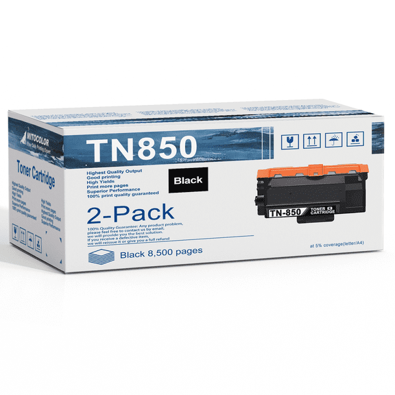 Compatible TN-850 TN850 High Yield Toner-Cartridges Black (2 Pack) | Replacement for Brother DCP-L5500DN L5600DN L5650DN MFC-L6750DW L5700DW HL-L6200DW/DWT L5200DW/DWT Printer Toner Cartridge