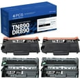thumbnail image 1 of Compatible TN-890 DR-890 (2 Toners + 2 Drum) Toner-Cartridge and Drum Replacement for Brother TN890 DR890 MFC-L6900DW HL-L6250DW HL-L6400DW MFC-L6750DW Printer, 1 of 6