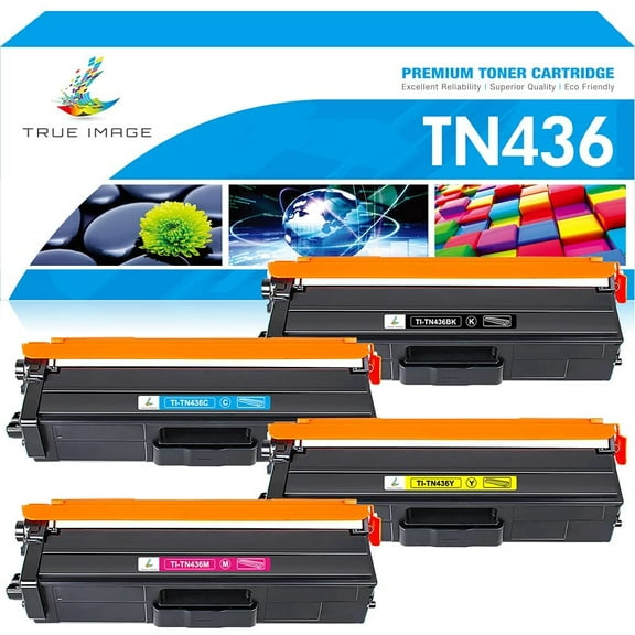 Compatible TN436 Toner Cartridge for Brother TN-436 TN433 TN431 TN436BK MFC-L8900CDW HL-L8360CDW MFC-L9570CDW HL-L9310CDW L8360CDWT Printer Ink (Black,Cyan,Magenta,Yellow,4-Pack)