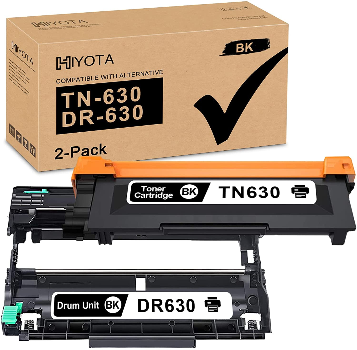 Compatible TN630 Toner Cartridge DR630 Drum Unit Replacement for