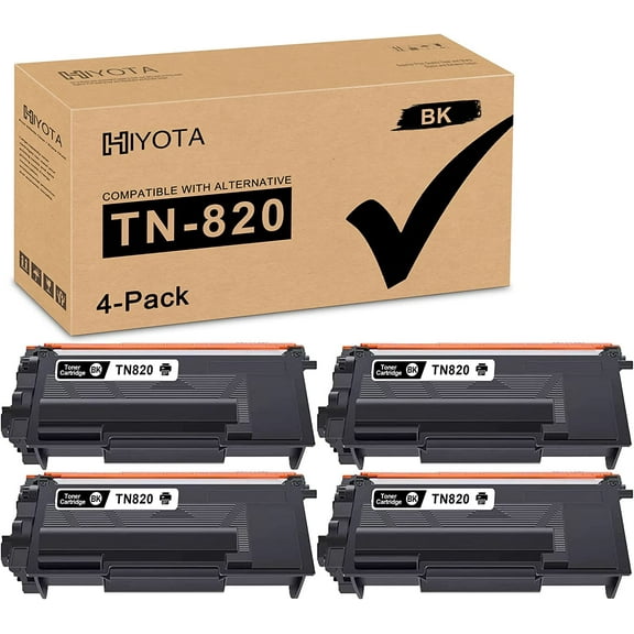 Compatible TN820 Toner Cartridge Replacement for Brother HL-L6250DW L6300DW L6250DW L6300DW L5000D L5000D L5100DN L5200DW Printer(Black,4-Pack)