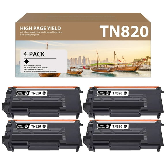 Compatible TN820 Toner Cartridge Replacement for Brother HL-L6250DW L6300DW L6250DW L6300DW L5000D L5000D L5100DN L5200DW Printer(Black,4-Pack)