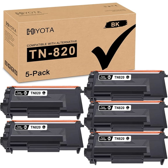 Compatible TN820 Toner Cartridge Replacement for Brother HL-L6300DW L5100DN L5200DW L5000D L5000D L6250DW L6300DW L6250DW Printer(Black,5-Pack)