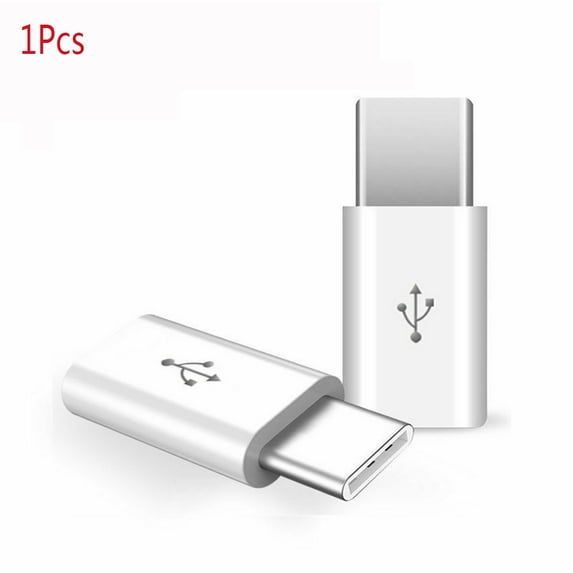 Compatible Tablet Female Type-C Connector Android Micro USB Adapter Charging Cable Converter WHITE 1PCS