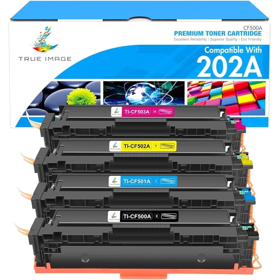 Compatible Toner Cartridge Replacement for 202A CF500A 202X M281fdw Color Laserjet Pro MFP M281fdw M281cdw M254dw M281fdn M254 M281 202 Toner Printer (Black Cyan Yellow Magenta, 4-Pack)