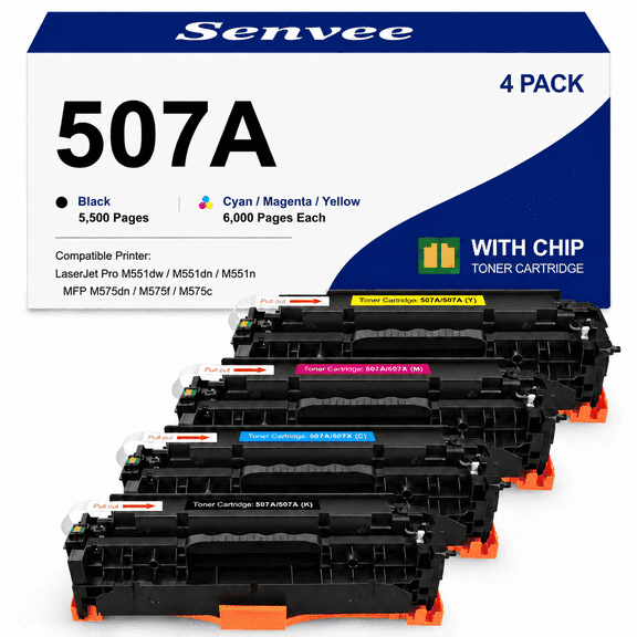 507A Toner Cartridge High Yield Compatible with HP Color LaserJet Enterprise 500 Color MFP 575c M551dn M570dn M570dw M575fw Printer(4 Pack)