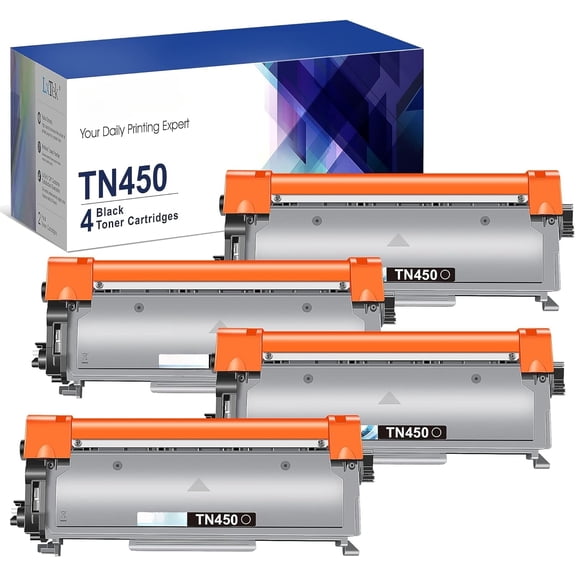 Compatible Toner Cartridge Replacement for Brother TN-450 TN450 TN420 to use with MFC-7360N DCP-7065DN IntelliFax 2840 2940 MFC-7860DW MFC-7460DN HL-2270DW MFC7240 Printer (Black, 4 Pack)