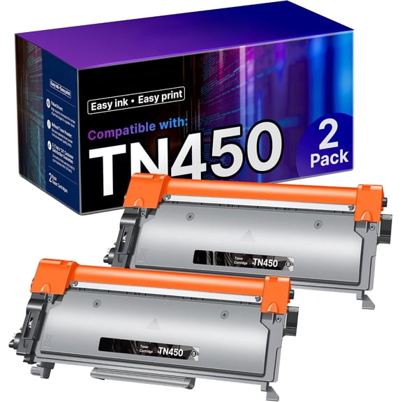 Compatible Toner Cartridge Replacement for Brother TN450 TN420 TN-450 TN-420 Compatible with HL-2270DW HL-2280DW HL-2230 MFC-7360N MFC-7860DW DCP-7065DN Intellifax 2840 2940 (2 Black)