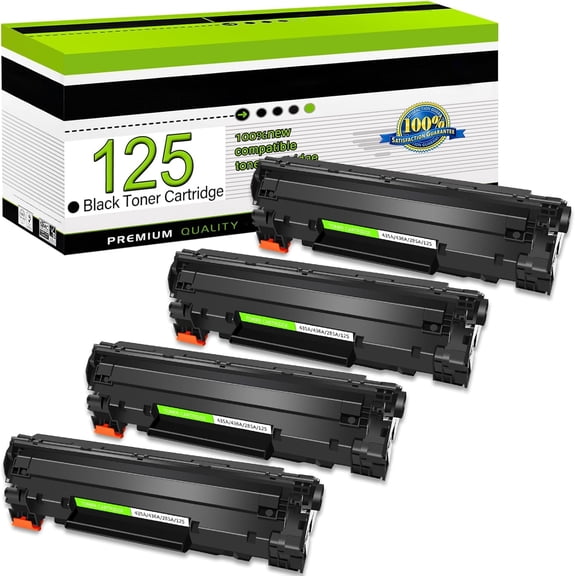 Compatible Toner Cartridge Replacement for Canon 125 CRG-125 C125 3484B001AA to use with ImageClass LBP6030w LBP6000 ImageClass MF3010 Laser Printer (Black, 4 Pack)
