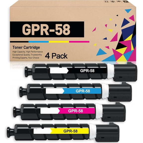 Compatible Toner Cartridge Replacement for GPR-58 GPR58 High Yield for Canon ImageRunner Advance iR-ADV C256 C256iF C356 C356iF DX C257 C257iF C357 C357iF (4 Pack, Black Cyan Magenta Yellow)