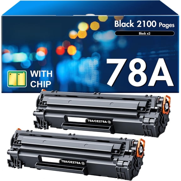 Compatible Toner Cartridge Replacement for HP 78A Black Toner Cartridge CE278A for Pro M1536dnf, P1606, P1606dn, P1566, P1560, M1536 MFP Printer (Black, 2 Pack)