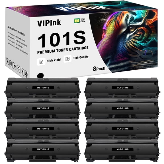 Compatible Toner Cartridge Replacement for Samsung MLT-D101S 101S MLTD101S to use with ML-2166W ML-2160 ML-2165 SCX-3405W ML-2165W SCX-3405FW SCX-3400 SCX-3401FH SF-760P Printer 8 Black
