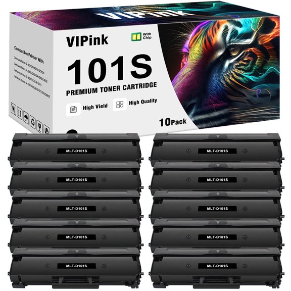 Compatible Toner Cartridge Replacement for Samsung MLT-D101S 101S MLTD101S to use with ML-2166W ML-2160 ML-2165 SCX-3405W ML-2165W SCX-3405FW SCX-3400 SCX-3401FH SF-760P Printer 8 Black
