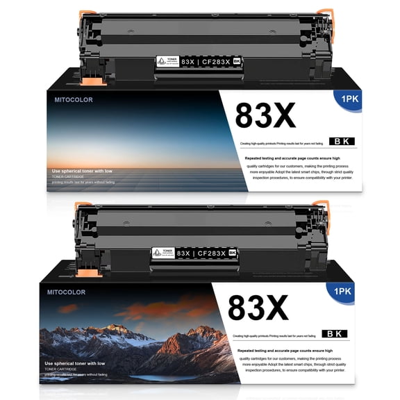 Compatible Toner Cartridge Replacement for HP 83X CF283X 283X (2 Pack) Works with Laserjet Pro MFP M225dw M225dn M201dw M201n Series Printer Black
