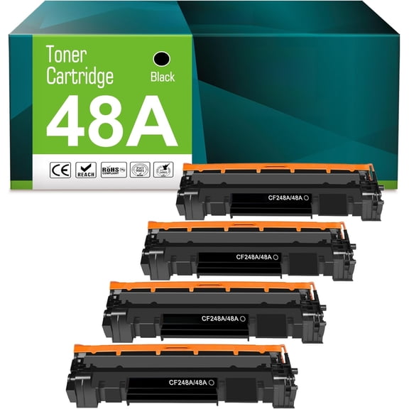 Compatible Toner Cartridge Replacement for HP CF248A 48A for Pro M15w M15a M16a M16w MFP M28w M28a M29a MFP M29w 248A Printer (4 Black)