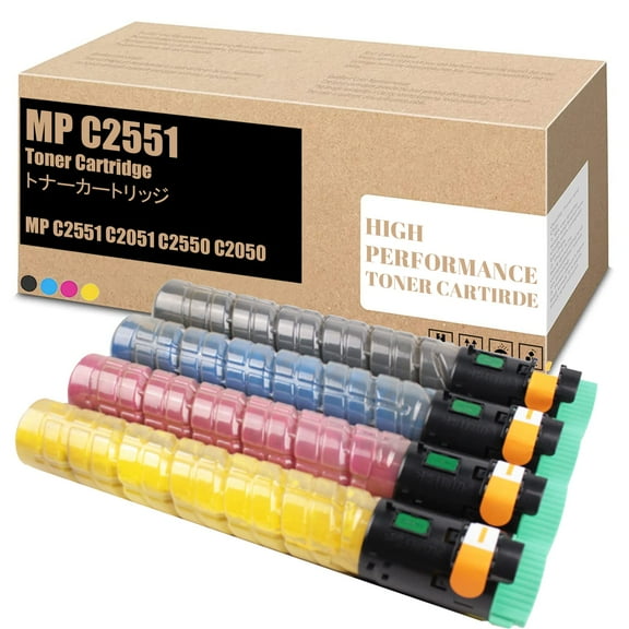 Compatible Toner Cartridge Replacement for Ricoh Aficio MP C2551 MP C2051 MP C2550 MP C2050 MP C2050SPF MP C2550SPF MP C2030 Printer 4-Color