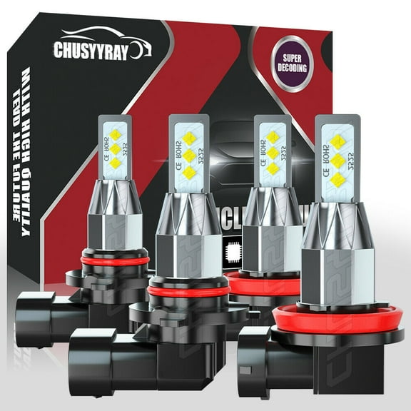 Compatible for Toyota Camry 2007-2017 Syjiip Customized LED Chips White Combo Plug And Play Led Headlight High Low Beam Bulbs Kit Waterproof Ip67 Pack Of 4