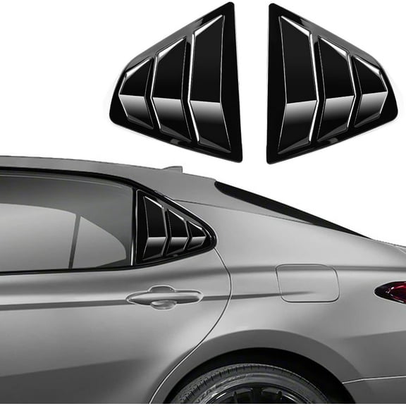Compatible with Toyota Camry 2024 2023 2022 2021 2020 2019 2018 Accessories Sporty Car Rear Side Window Louvers Air Vent Scoop Shades Cover Trim Blinds -Glossy Black (Not Fit 2025)
