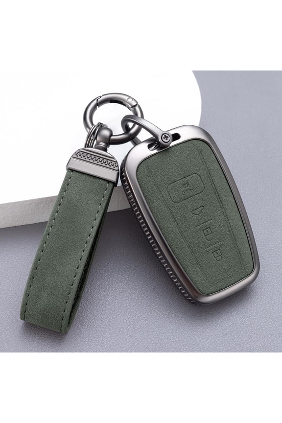 Compatible with Toyota Key Fob Cover with Keychain Leather Key Case Protector for 2018-2022 Camry RAV4 Highlander C-HR Prius Corolla Avalon GT86 Smart Key