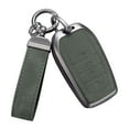 thumbnail image 1 of Compatible with Toyota Key Fob Cover with Keychain Leather Key Case Protector for Avalon Camry Corolla RAV4 Sequoia Highlander Smart Key, 1 of 7