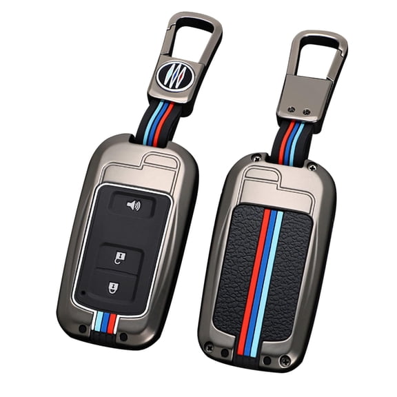 Compatible with Toyota Tacoma Key Fob Cover 2016-2023,2016 2017 2018 2019 2020 2021 2022 2023 Tacoma Key Fob Case Shell,Metal Shell & Soft Silicone Protection 3 Buttons