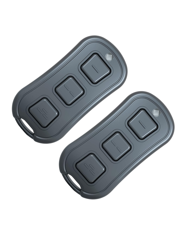 Compatible Universal 2 Pack Garage Door Remote Control, for Chamberlain Craftsman LiftMaster Linear Genie, Support 5 Color Learn Button & DIP Switches, 3-Door Operation, with Keychain & Visor Clip