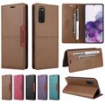 thumbnail image 1 of Compatible WIth Samsung Galaxy S20 FE Wallet Case,Magnetic Closure,Flip Folding Kickstand,With Card Slots,[RFID Blocking],With Shoulder Strap&Lanyard,PU Leather+TPU Shockproof Phone Case,Brown, 1 of 9