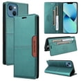 thumbnail image 1 of Compatible WIth iPhone 13 Wallet Case,Magnetic Closure,Flip Folding Kickstand,With Card Slots,[RFID Blocking],With Shoulder Strap&Lanyard,PU Leather+TPU Shockproof Anti-fall Phone Case,Green, 1 of 9