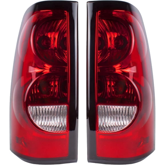 Compatible With 2003 2004 2005 2006 Chevy Silverado 1500 2500 3500 Driver and Passenger Side Tail Light - Bulb and Harness Included