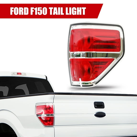 Compatible With 2009 2010 2011 2012 2013 2014 Ford F150 F-150 Right Passenger Side Tail Light Housing - Chrome trim