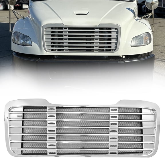 Leavan Chrome Grille Assembly Fit for Freightliner M2 2003-2015 | w/Bug Screen