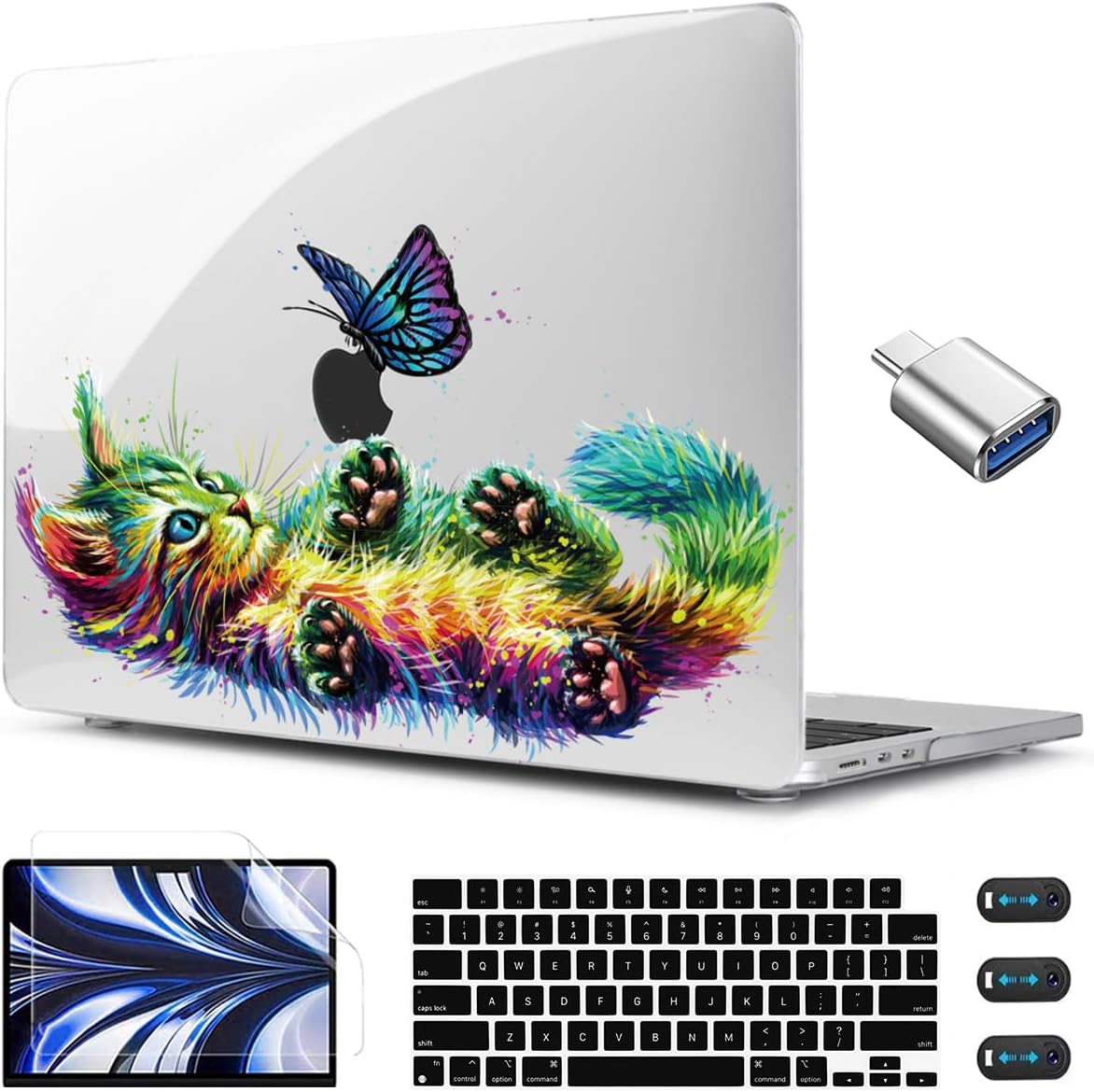 Compatible With Macbook Air 13.6 Inch Case Cat 2024 2022 Release A3113