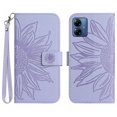 Compatible With Motorola Moto G14 Embossed Sunflower with Diamonds