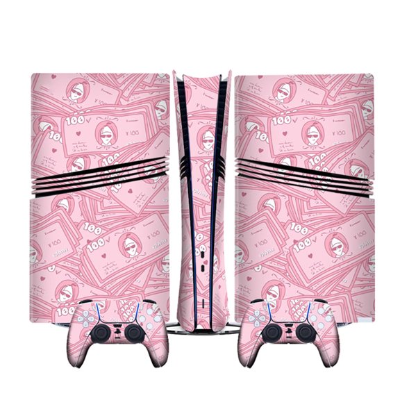 Compatible With PS5 Pro Consoles Cartoon Anime Stickers Set, Cute Custom Decals with Game Controller Skin-LX-B1080