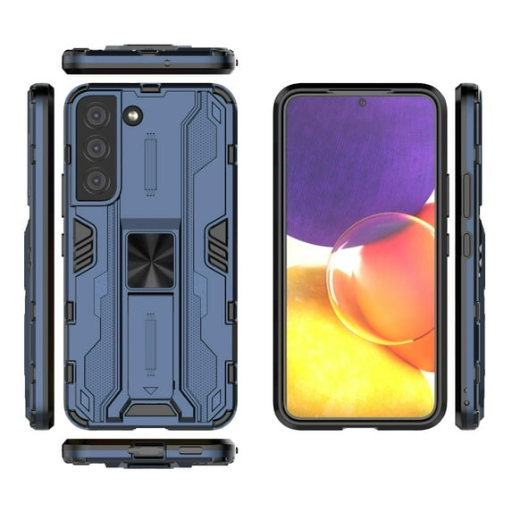 Compatible With Samsung Galaxy S21 Plus Phone Case Military Grade Protection Kickstand Shockproof Anti-Scratch Anti-Fingerprint Lightweight Rugged Phone Cover for Men or Women,Navy