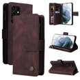 thumbnail image 1 of Compatible With Samsung Galaxy S22 Ultra Wallet Case Full Coverage Dustproof Dual Layer Card Pockets Kickstand Crossbody Lanyard Shockproof Synthetic Leather Lightweight Luxury Phone Cover,Brown, 1 of 11